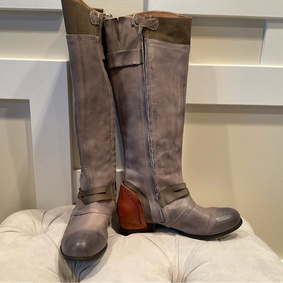 Kelsi Dagger Jayna 8 1/2 leather gray boot - Picture 1 of 7